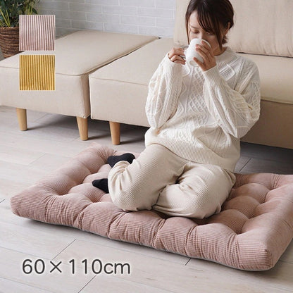大きい座布団 60x110cm クッション 長方形 コーデュロイ調 くすみカラー フロアクッション