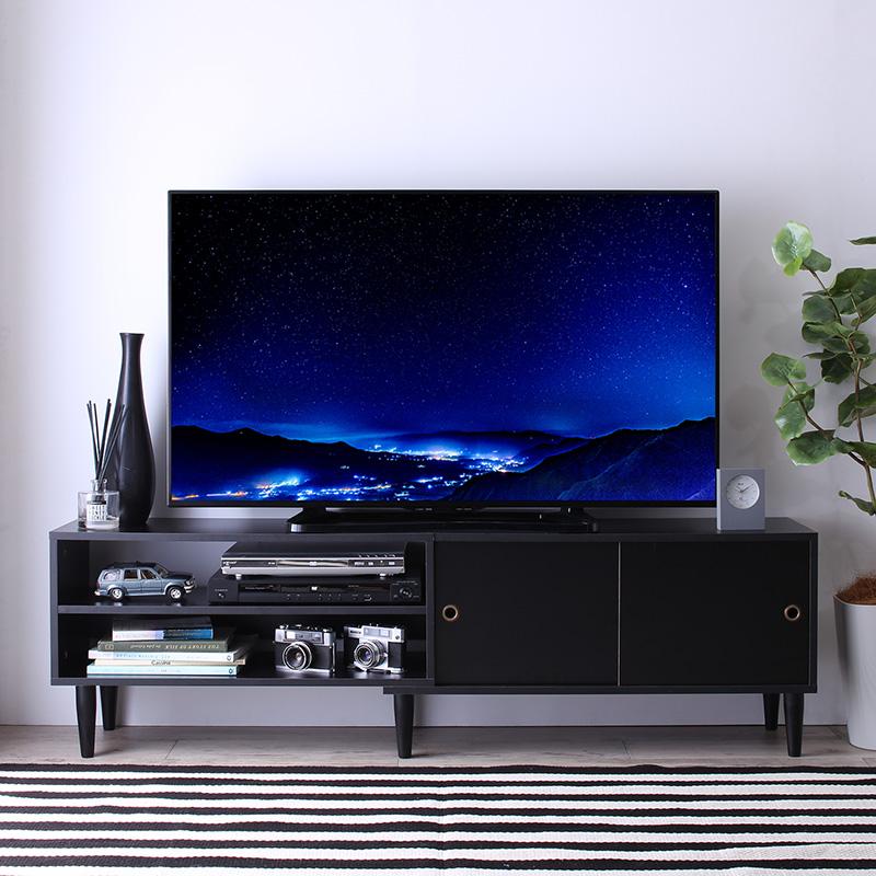 テレビボード 大型テレビ 55V型まで対応 ローボード TV台 ブラック/ホワイト