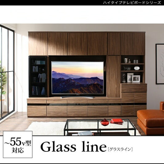 ハイタイプ大型テレビボード 組み合わせ アーバンリビング 壁寄せ設置 ケーブル収納 木目調