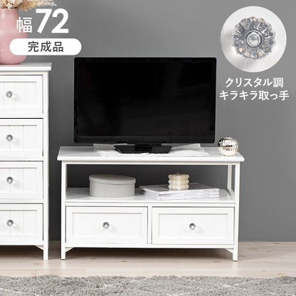 桐 テレビ台 ローボード 幅72cm クリスタル調取っ手 32インチまで対応 完成品