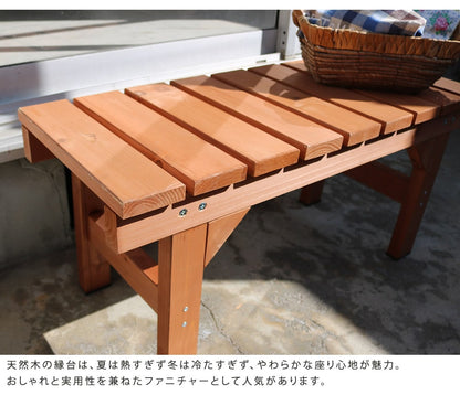縁台ベンチ 幅107cm 屋外 室内兼用 高耐久 ナチュラル コンパクト おしゃれ