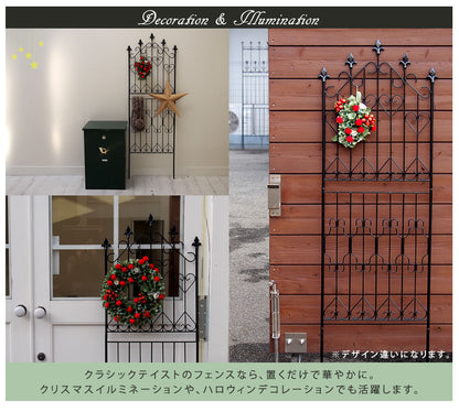 アイアンローズフェンス220 2枚組／英国風アンティークデザイン／高さ220cm