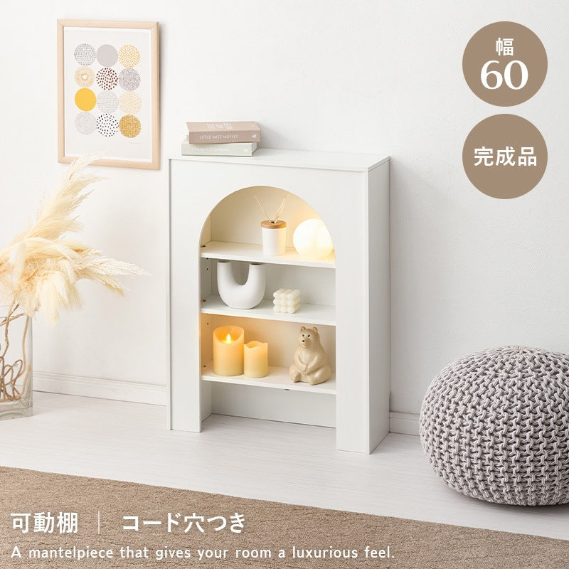 収納ラック マントルピース型 幅60cm ライト スピーカー対応 大人可愛い おしゃれ コンパクト