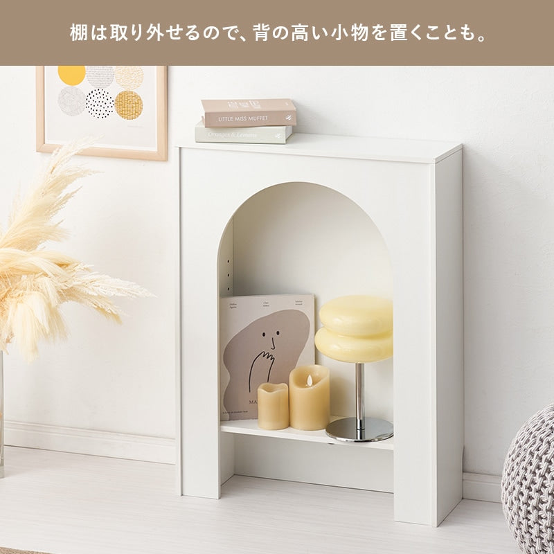 収納ラック マントルピース型 幅60cm ライト スピーカー対応 大人可愛い おしゃれ コンパクト