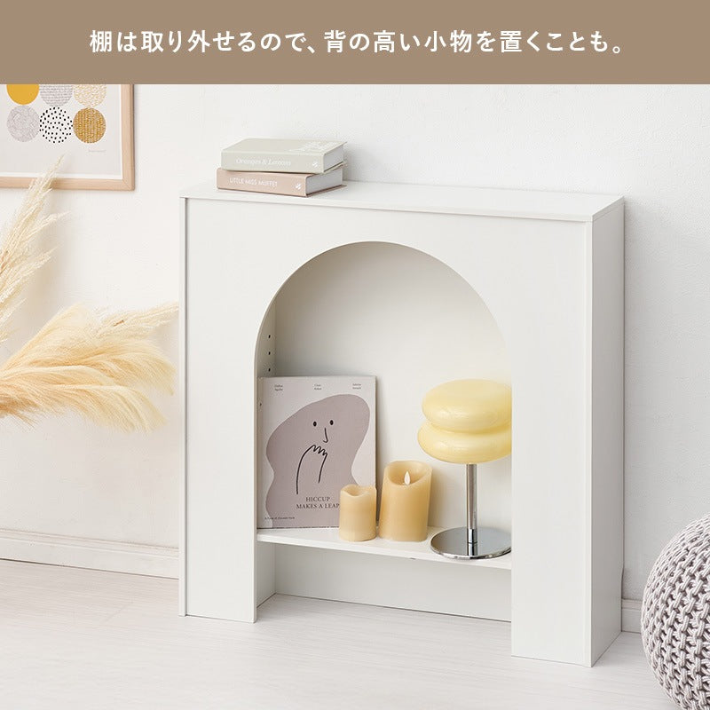 収納ラック マントルピース型 幅80cm ライト スピーカー対応 大人可愛い おしゃれ リビング