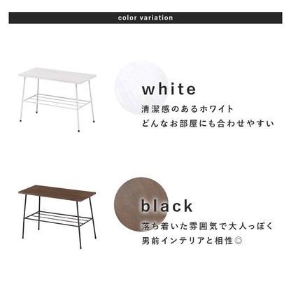 木材×アイアンのおしゃれな低めラック デポシリーズ 幅50cm 壁際インテリア＆ミニテーブル対応