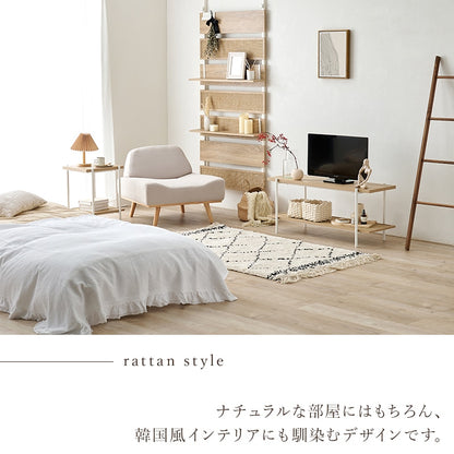 ラタン調 マルチオープンラック／テレビ台／ディスプレイラック／ヘッドボード