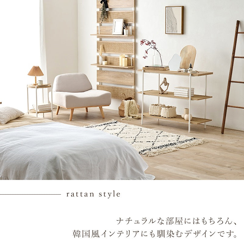 サイドテーブル ラタン調 丸型 ソファ横 ベッド横 玄関 おしゃれ コンパクト