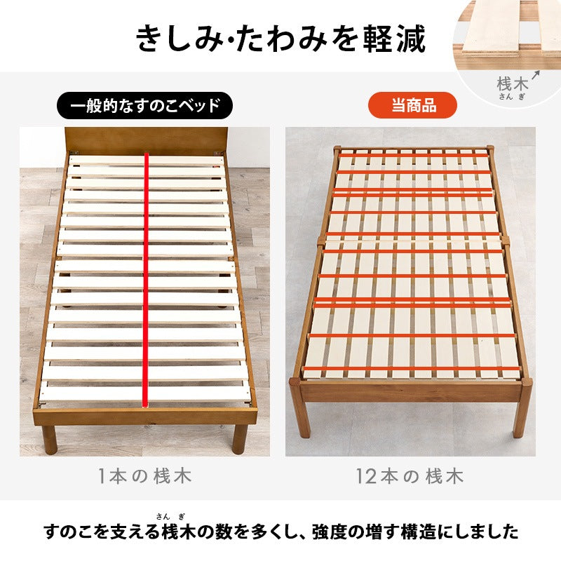 シングルベッド 天然木パイン材 工具不要 簡単組立 シンプル ベッドフレーム 一人暮らし 新生活