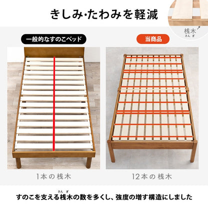 シングルベッド 天然木パイン材 工具不要 簡単組立 シンプル ベッドフレーム 一人暮らし 新生活