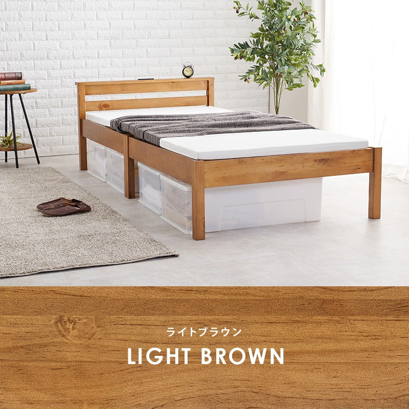 シングルベッド 宮付き かんたん組立 工具不要 ネジなし コンセント付き 一人暮らし 新生活