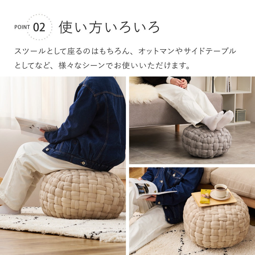 プフ スツール Mサイズ ベルベット まんまる 軽量 高級感 オットマン サイドテーブル かわいい