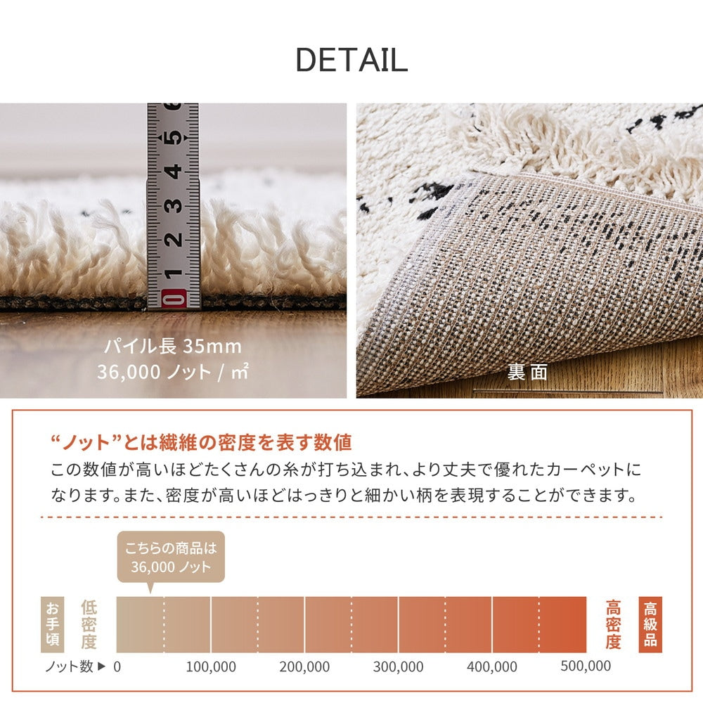 ラグ 100×140cm ウィルトン ベニワレン風 シャギー 高級感 おしゃれ 床暖房OK