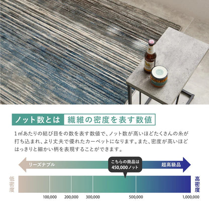 【約160×235cm】エジプト製 ウィルトンラグ 高密度パイル 高耐久 グラデーションデザイン 床暖房対応