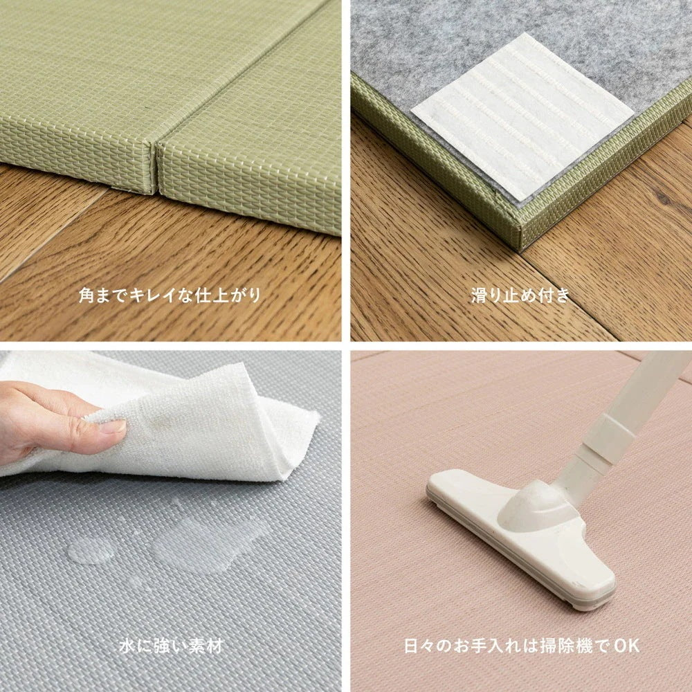 置き畳 9枚セット い草風 82×82cm 滑り止め 防水 軽量 パステルカラー ペットOK 縁なし