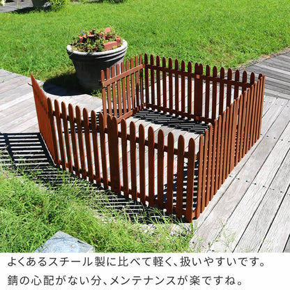 ウッドフェンス 折りたたみ サークル ゲート付き 天然木 ペットフェンス 屋外 ガーデン DIY