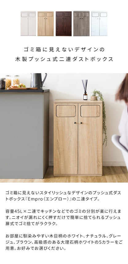 ダブルダストボックス 45L＋45L 分別 ゴミ箱に見えないゴミ箱 プッシュ式
