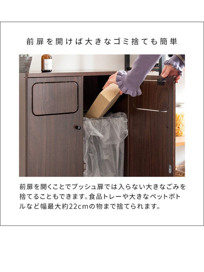 ダブルダストボックス 45L＋45L 分別 ゴミ箱に見えないゴミ箱 プッシュ式