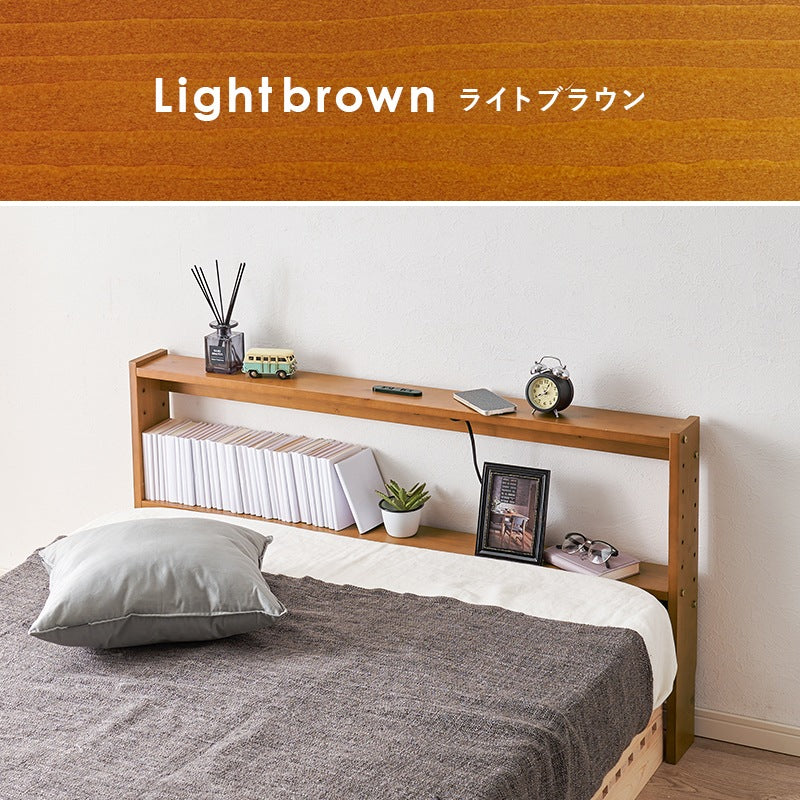 ヘッドボード セミダブル 後付け 高さ調整 コンセント付き 隙間収納 パイン材 後付け可能