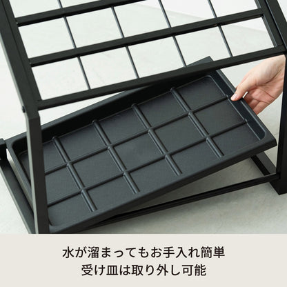 傘立て 大容量15本 スチール 業務用 仕切り付き 受け皿付き モノトーン 玄関 オフィス