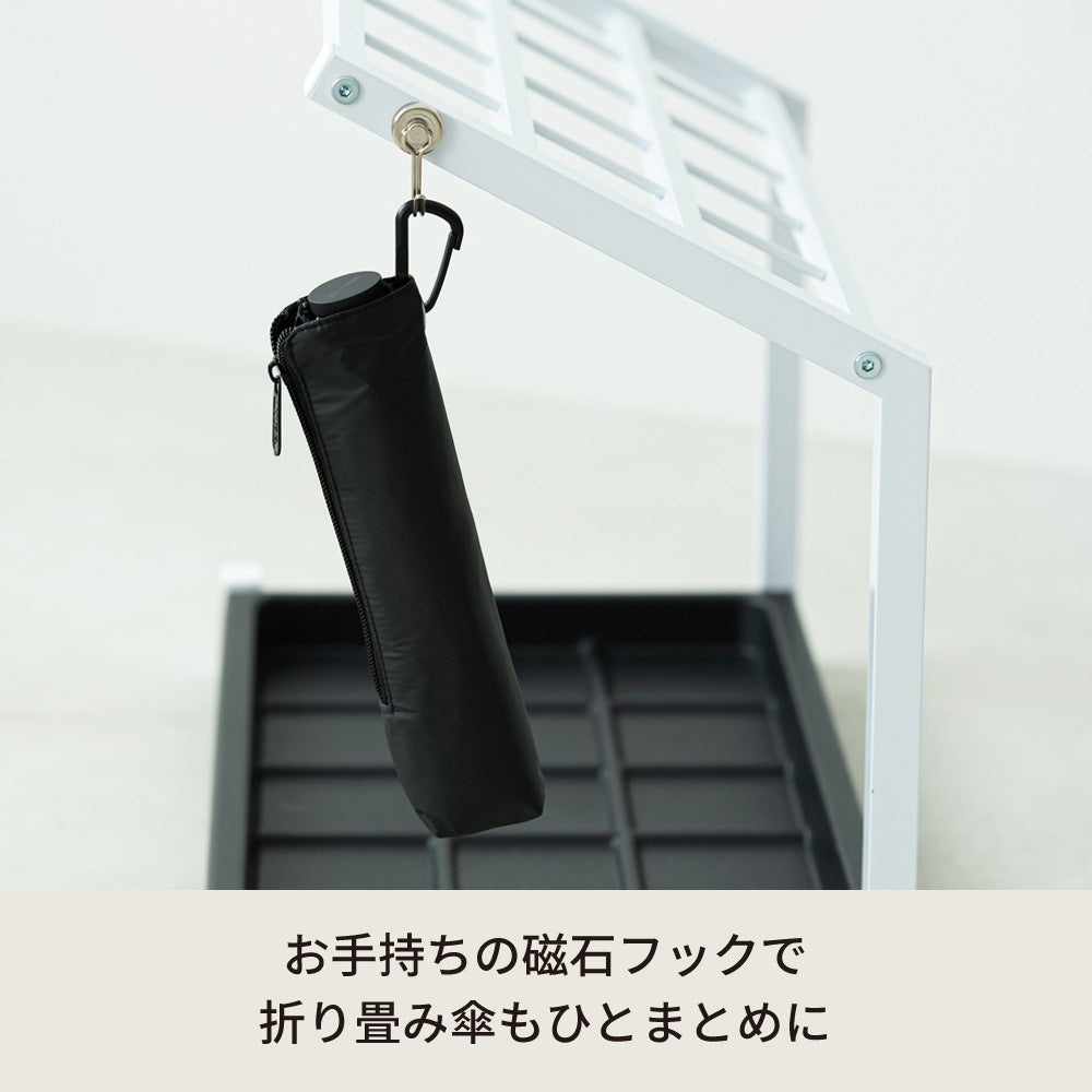 傘立て 大容量15本 スチール 業務用 仕切り付き 受け皿付き モノトーン 玄関 オフィス