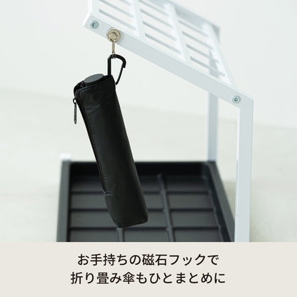 傘立て 大容量15本 スチール 業務用 仕切り付き 受け皿付き モノトーン 玄関 オフィス