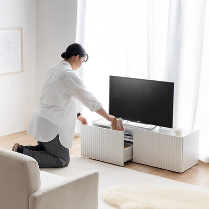 テレビ台 ローボード 幅100cm ウェーブデザイン 隠し収納スペース 引き出し ディスプレイ棚 サイドボード