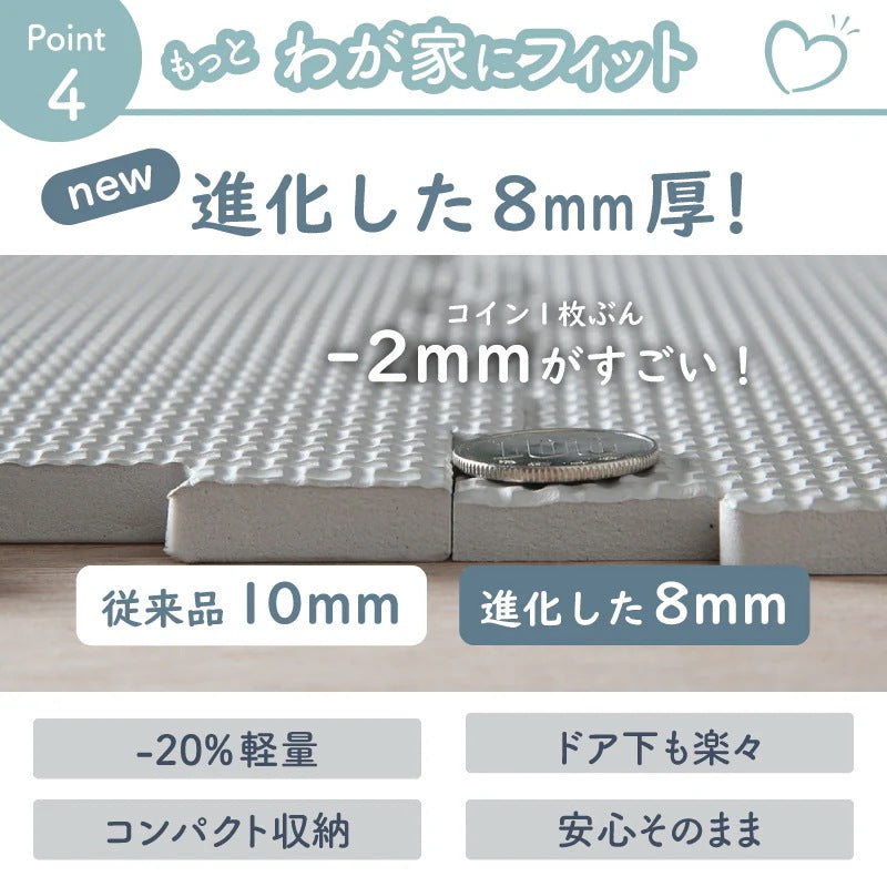ストーン調 ジョイントマット 大判 48枚セット 6畳分 厚さ8mm 防音 フリーカット可能 ベビー／キッズ／リビング／子供部屋