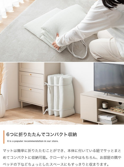 ごろ寝マット リバーシブル 60×180cm 冷感 パイル コンパクト収納 ヨガマット 昼寝