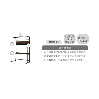 ベッド上 ハンガーラック 後付けヘッドボード 省スペース 一人暮らし ワンルーム 棚付き 壁面収納