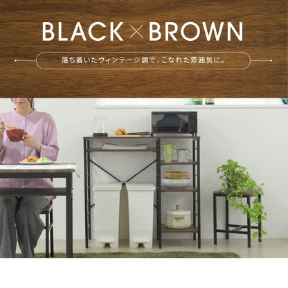 ゴミ箱収納 キッチンカウンター 幅90cm キッチンラック 棚 レンジ台 オープン収納
