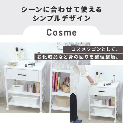 キッチンワゴン 作業台 メイク道具 コスメワゴン 引き出し収納 デスクワゴン キッチンカート