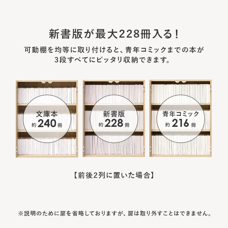 シェルフ 扉付き 幅60cm 可動棚 キャスター付き デスク横 リビング収納 ラック