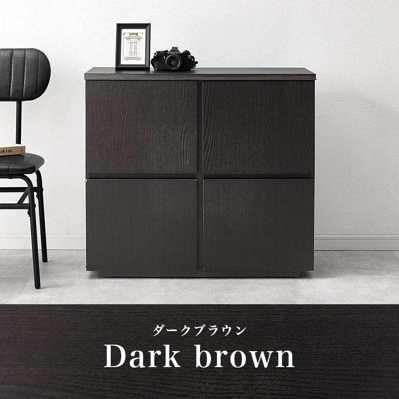 キャビネット 幅79cm 扉収納 可動棚 ミドルボード リビング 本棚 小物入れ おしゃれ
