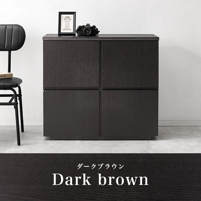 キャビネット 幅79cm 扉収納 可動棚 ミドルボード リビング 本棚 小物入れ おしゃれ