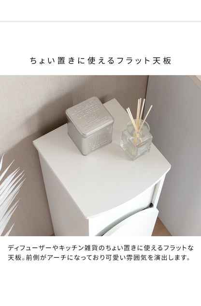 韓国インテリア風 ダストボックス 30L アーチ型 プッシュ扉 ゴミ箱