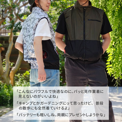 空調冷風ベスト フルセット 32V サイドファン 外仕事 ガーデニング ウォーキング 熱中症対策