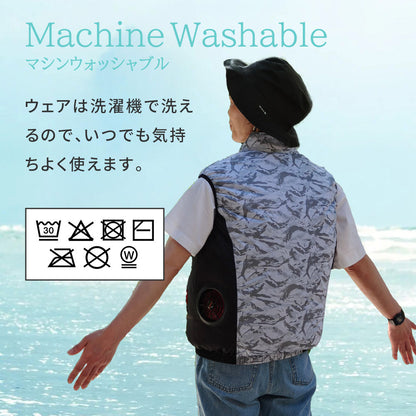 空調冷風ベスト フルセット 32V サイドファン 外仕事 ガーデニング ウォーキング 熱中症対策