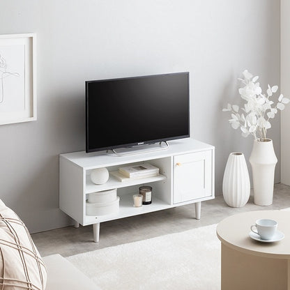 テレビ台 ローボード 幅90cm くすみカラー 框 シンプル 収納 シャンパンゴールド取っ手 コンパクト