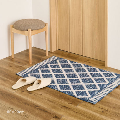 シェニールマット 玄関マット 約45×75cm アイラ 高級感／ナチュラル