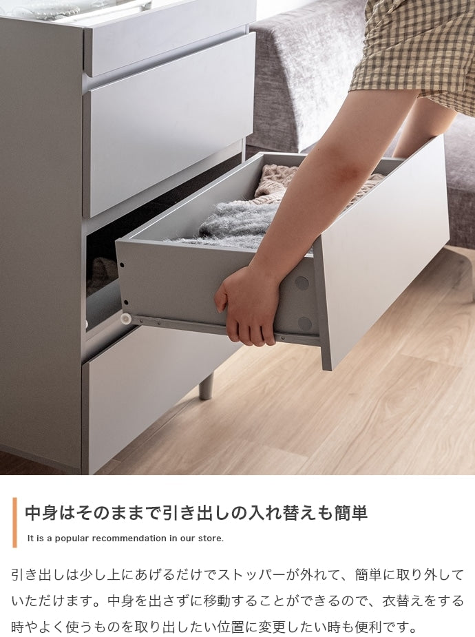 ショーケース付き チェスト 幅60cm ガラスケース 3段 たんす 引き出し コレクションケース