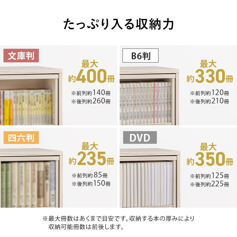 大容量 スライド本棚 コミックラック 幅90cm 前後2段 ディスプレイスペース