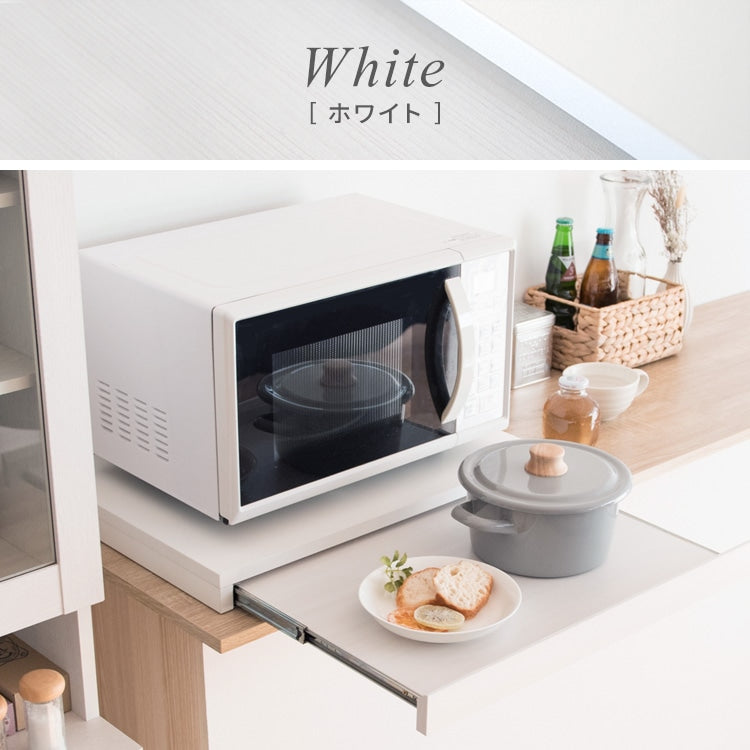 レンジ下トレー 作業台 スライドトレー 木目／大理石柄 スタイリッシュ