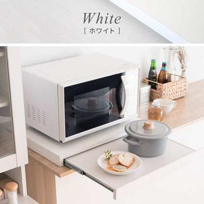 レンジ下トレー 作業台 スライドトレー 木目／大理石柄 スタイリッシュ