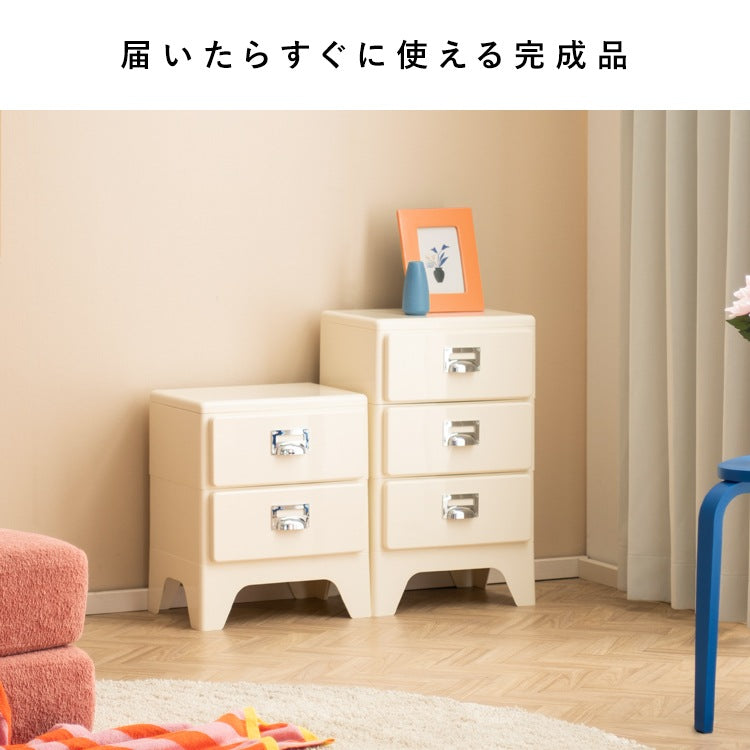 チェスト 3段 幅39.5cm スリム 引き出し収納 サイドテーブル兼用 アクセント 省スペース
