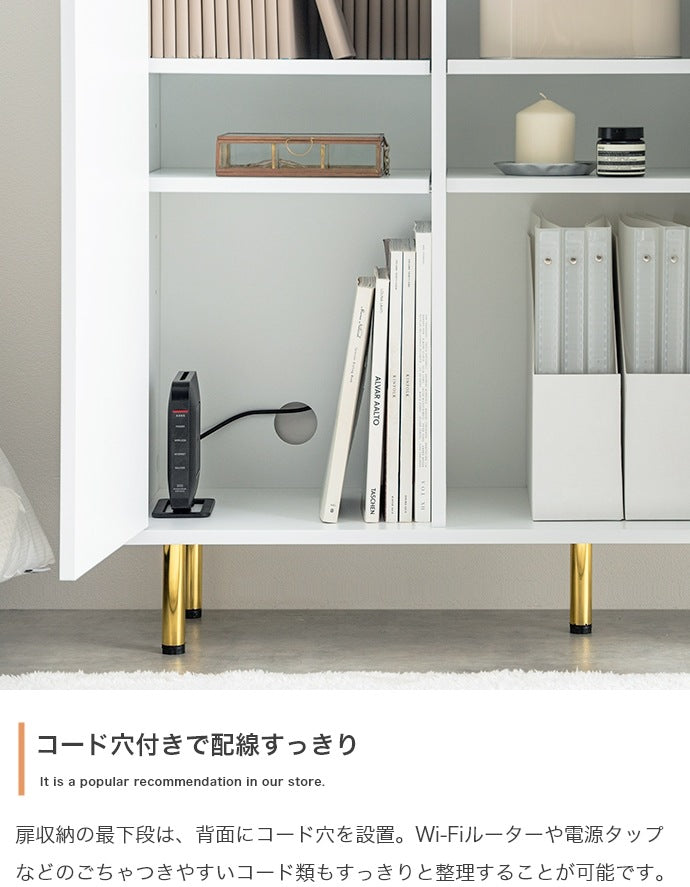 キャビネット 幅100cm 大理石柄 ゴールド脚 大人かわいい 収納家具 サイドボード