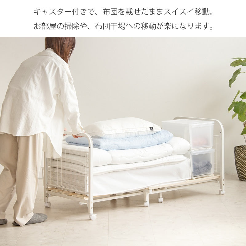 布団収納ラック すのこ 伸縮82147cm 押し入れ クローゼット 通気性 カビ防止