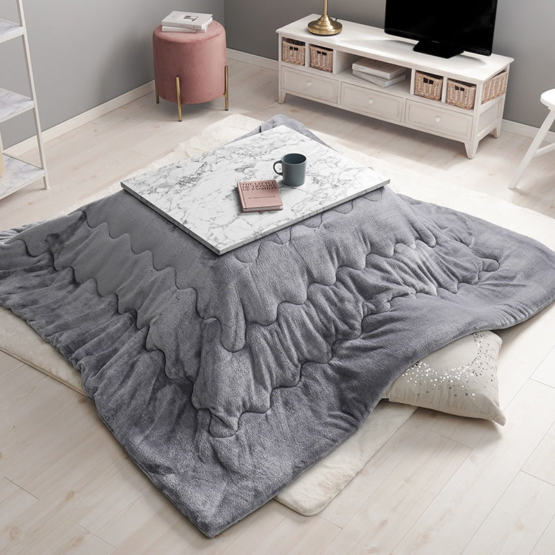 こたつセット 75×60cm メレンゲタッチ薄掛け布団 大理石柄テーブル オールシーズン