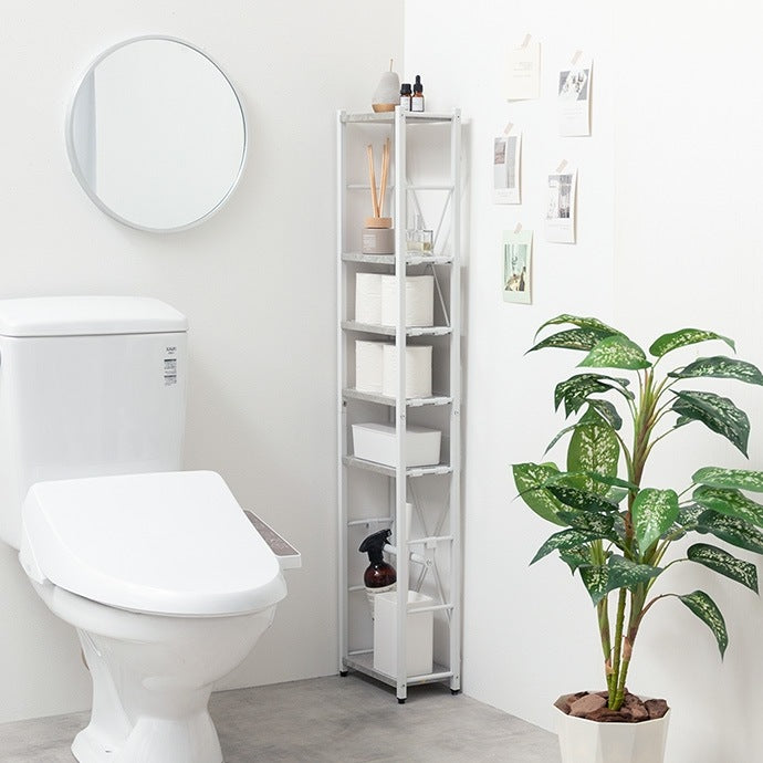 スリムトイレラック 場所を取らない25×15.5cm トイレットペーパー／トイレ掃除用具／タオル掛け／インテリア