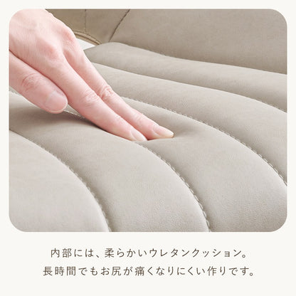 オフィスチェア ローバック 座面高39cm ウレタンクッション PVCレザー ベロア調 在宅勤務
